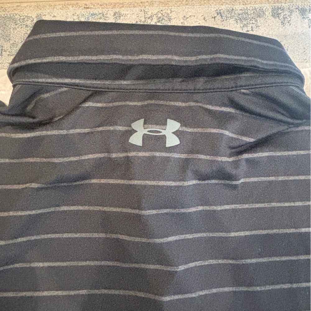 Under Armour black Polo with Gray Stripes - Picture 4 of 4